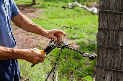 Barbed Wire Fence Installation