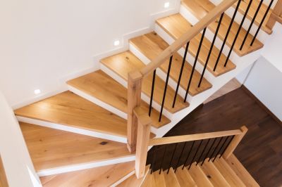 Wood Floor Stair Treads Installation, Pro Services, Maine
